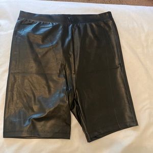 Leather bike shorts